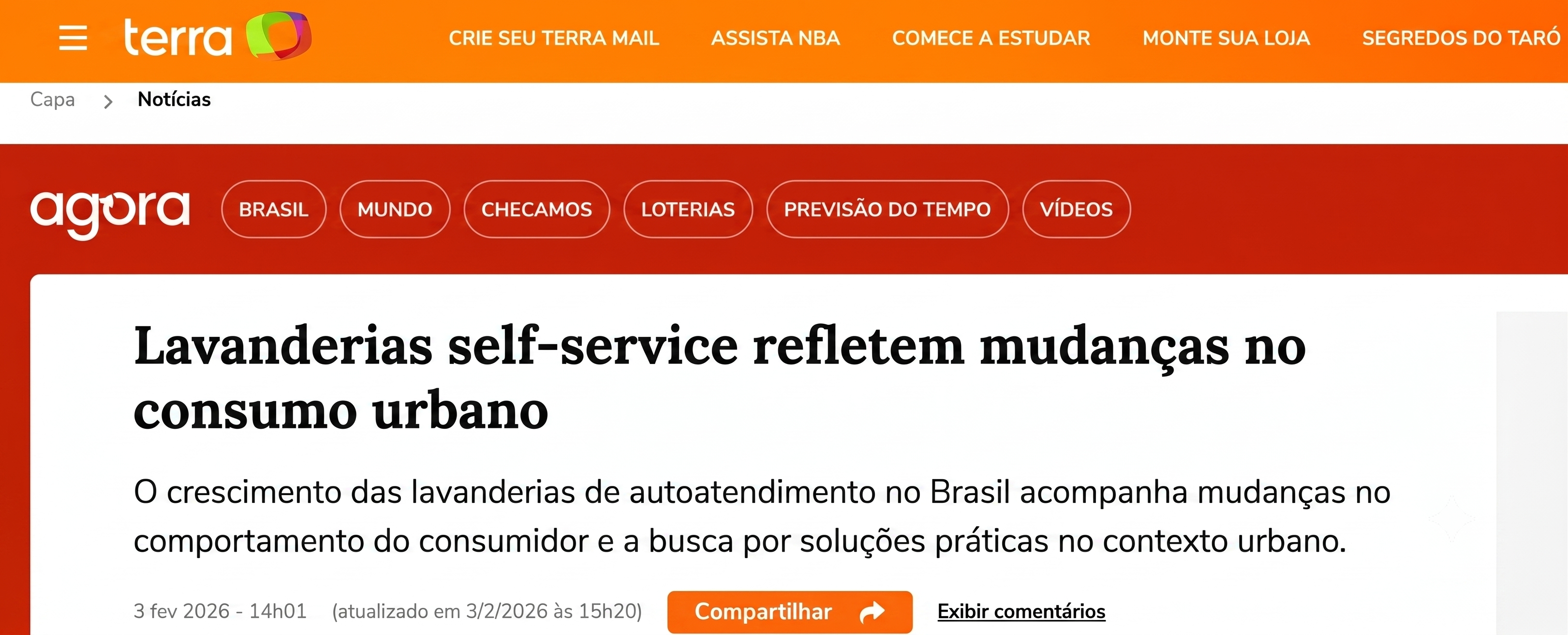 Notícia Terra - Lavanderia